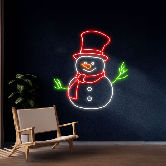 Snowman Neon Sign