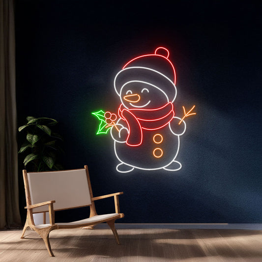 Snowman Neon Sign Merry Christmas Neon Light