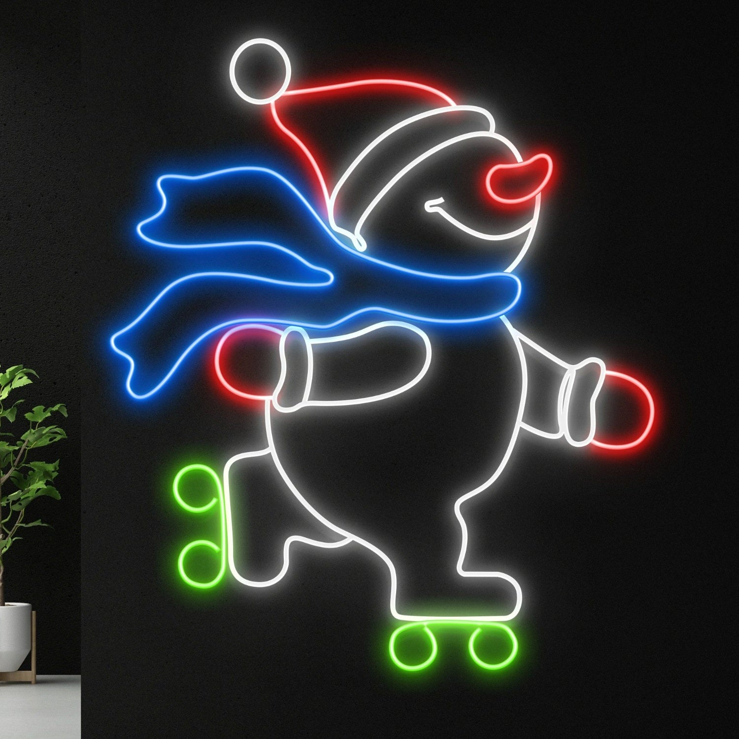 Snowman Skateboarding Led Neon Sign | Shineneon