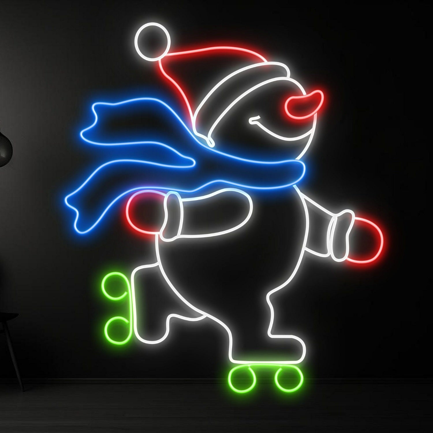 Snowman Skateboarding Led Neon Sign | Shineneon