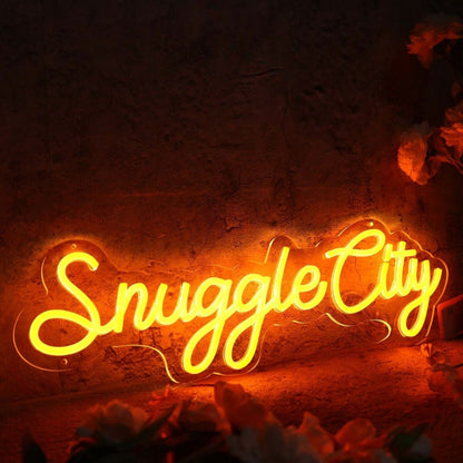 Snuggle City Orange Led Neon Sign - Shineneon