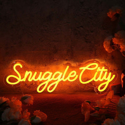 Snuggle City Orange Led Neon Sign - Shineneon