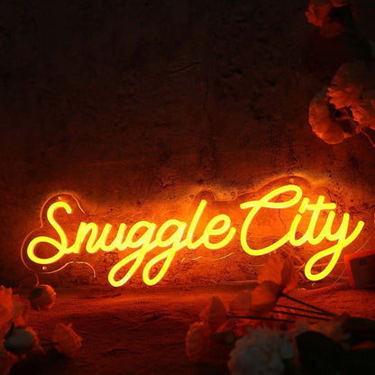 Snuggle City Orange Led Neon Sign - Shineneon