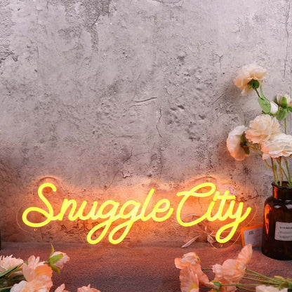 Snuggle City Orange Led Neon Sign - Shineneon