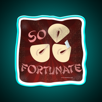 So Fortunate Fortune Cookie Cartoon Art Led Neon Sign Chinese Food Rgb Color - Size and dimension reference