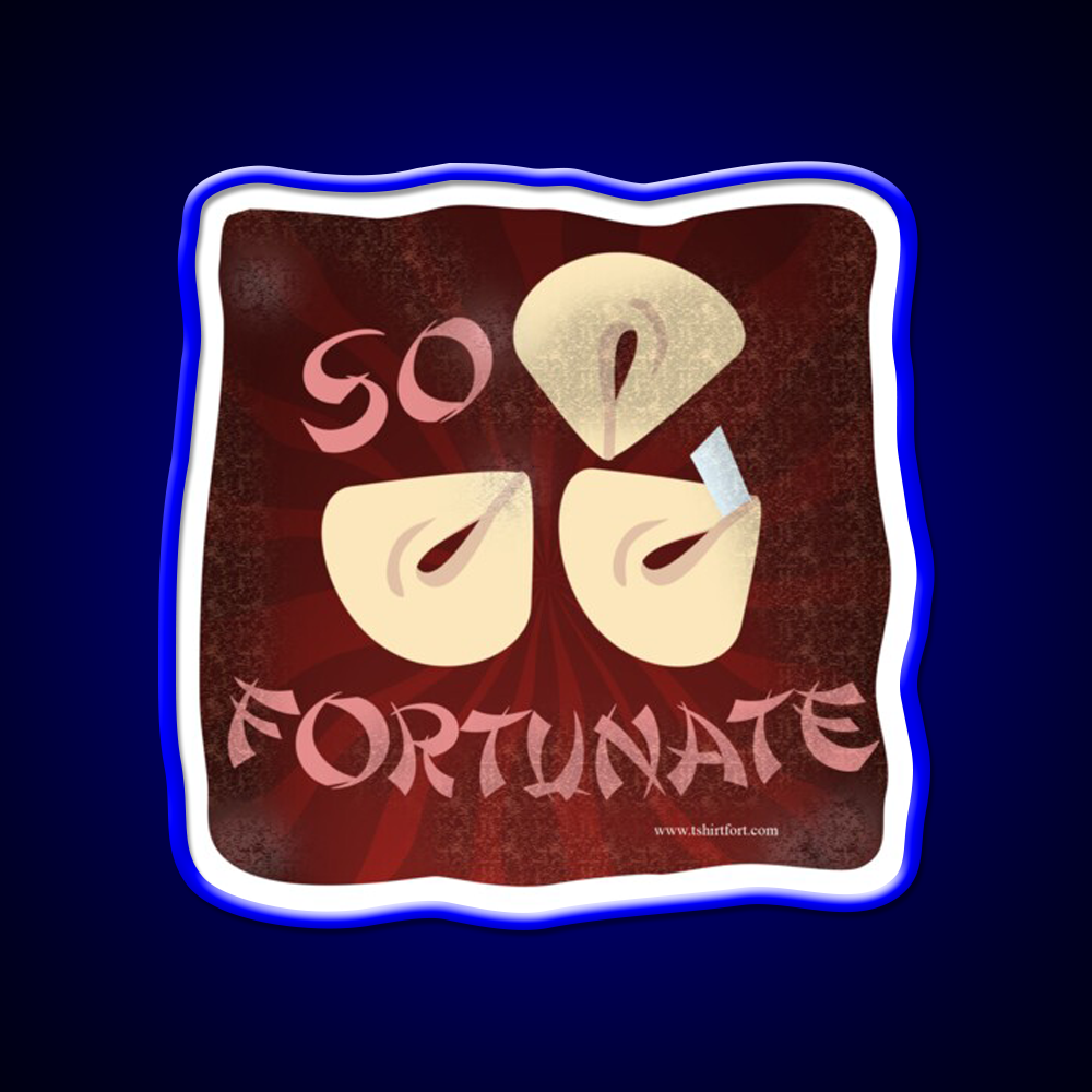 So Fortunate Fortune Cookie Cartoon Art Led Neon Sign Chinese Food Rgb Color - LED neon sign view 5