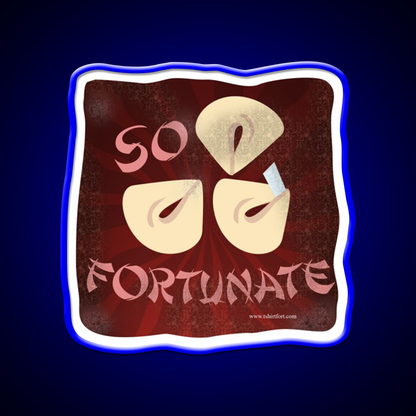 So Fortunate Fortune Cookie Cartoon Art Led Neon Sign Chinese Food Rgb Color - LED neon sign view 5