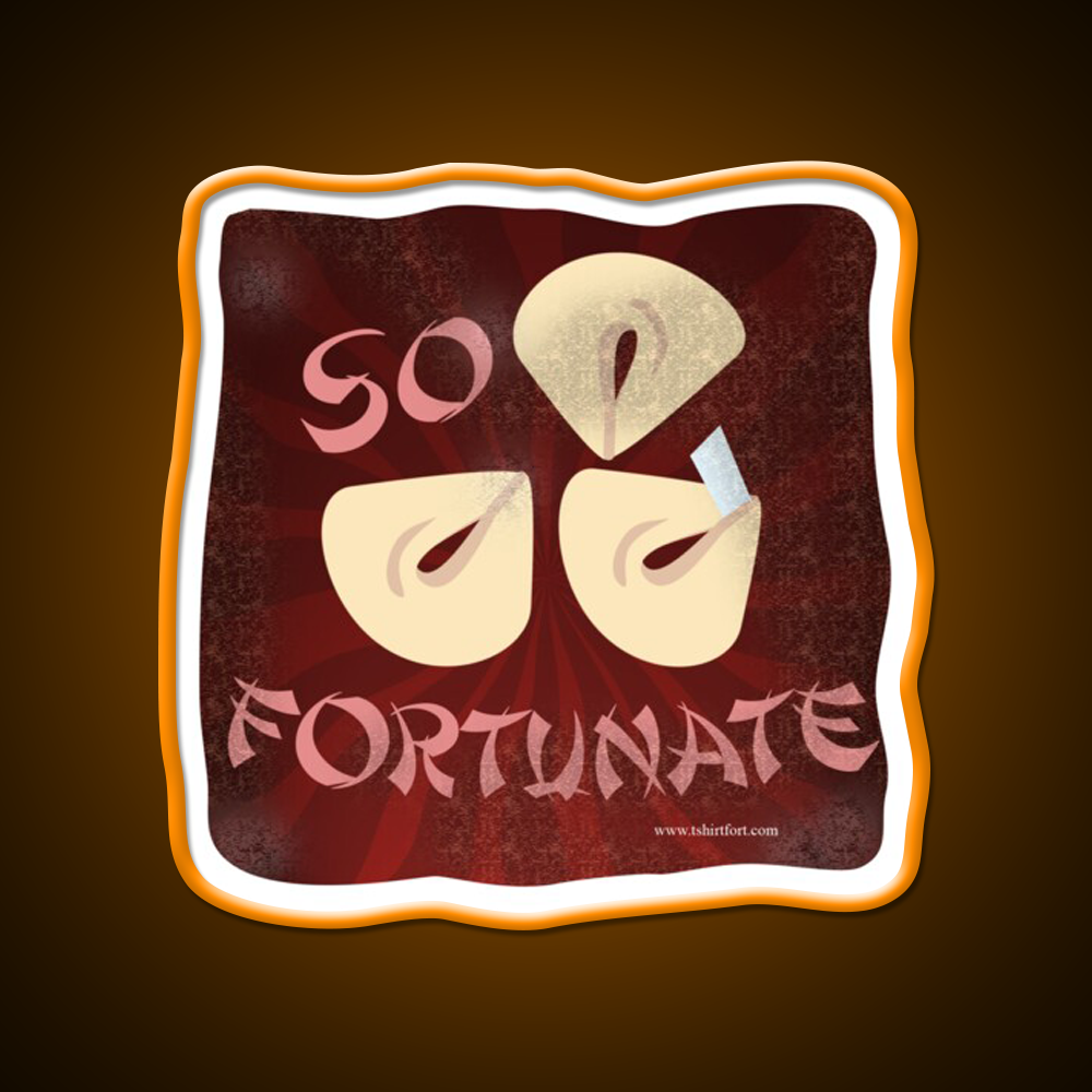 So Fortunate Fortune Cookie Cartoon Art Led Neon Sign Chinese Food Rgb Color - LED neon sign view 6