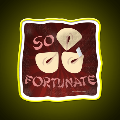 So Fortunate Fortune Cookie Cartoon Art Led Neon Sign Chinese Food Rgb Color - Shineneon