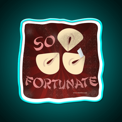 So Fortunate Fortune Cookie Cartoon Art Led Neon Sign Chinese Food Rgb Color - Shineneon