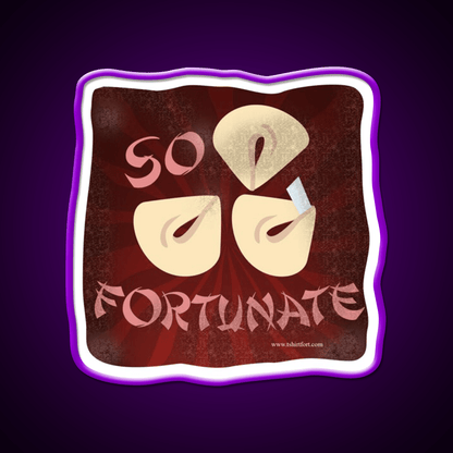 So Fortunate Fortune Cookie Cartoon Art Led Neon Sign Chinese Food Rgb Color - Shineneon