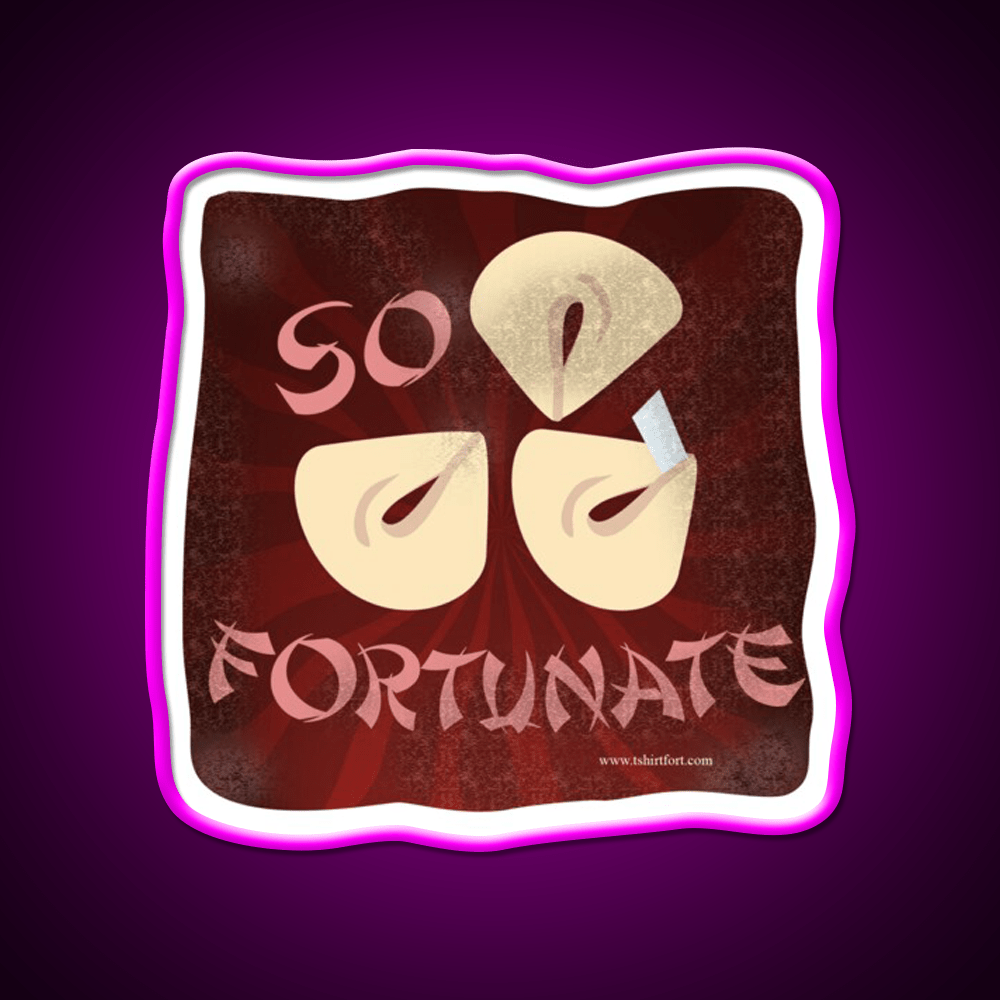 So Fortunate Fortune Cookie Cartoon Art Led Neon Sign Chinese Food Rgb Color - Shineneon