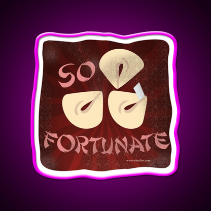 So Fortunate Fortune Cookie Cartoon Art Led Neon Sign Chinese Food Rgb Color - Shineneon