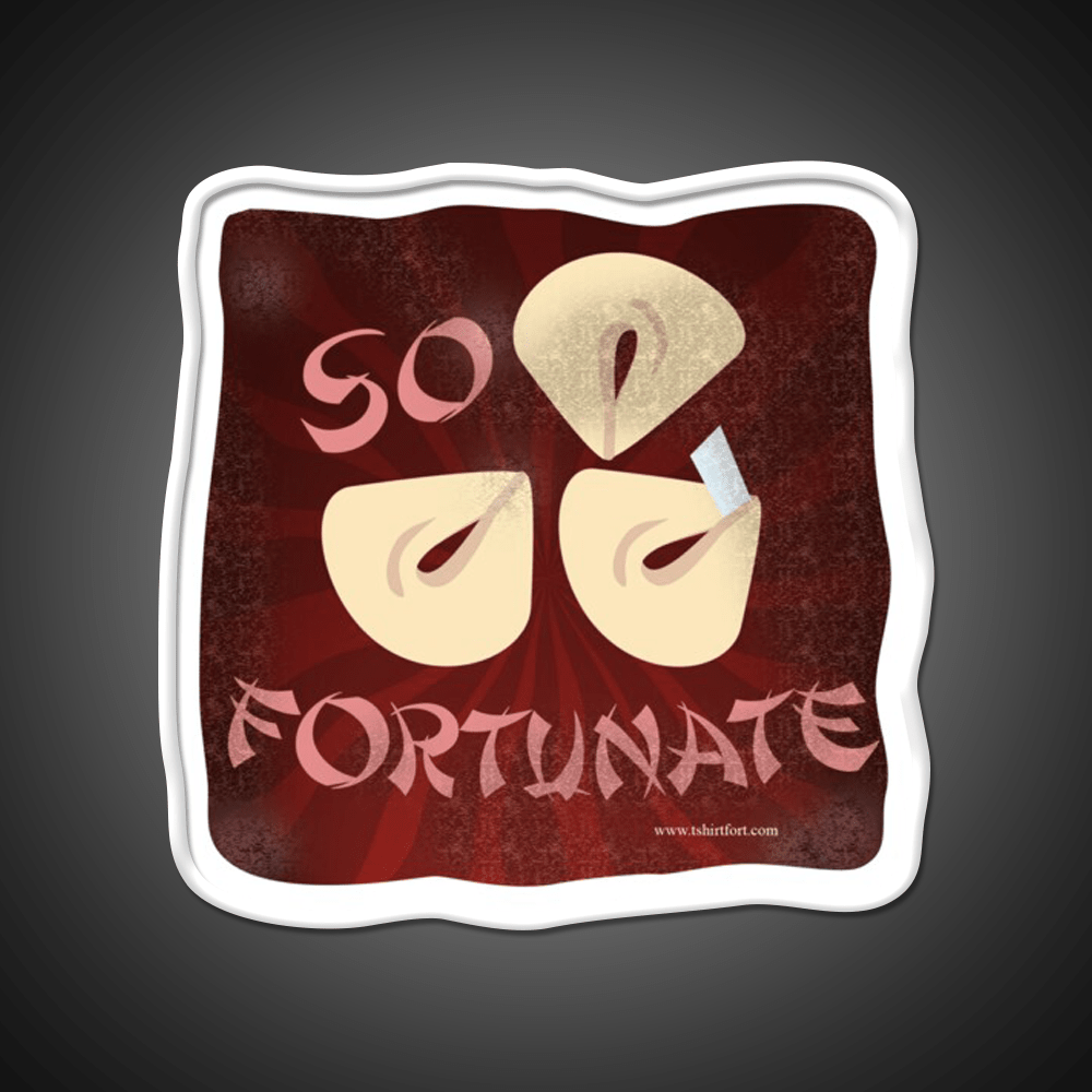 So Fortunate Fortune Cookie Cartoon Art Led Neon Sign Chinese Food Rgb Color - Shineneon