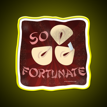 So Fortunate Fortune Cookie Cartoon Art Led Neon Sign Chinese Food Rgb Color - LED neon sign view 7
