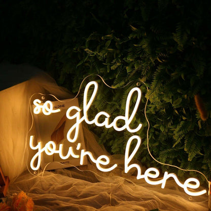 So Glad You Are Here Yellow Led Neon Sign - Shineneon
