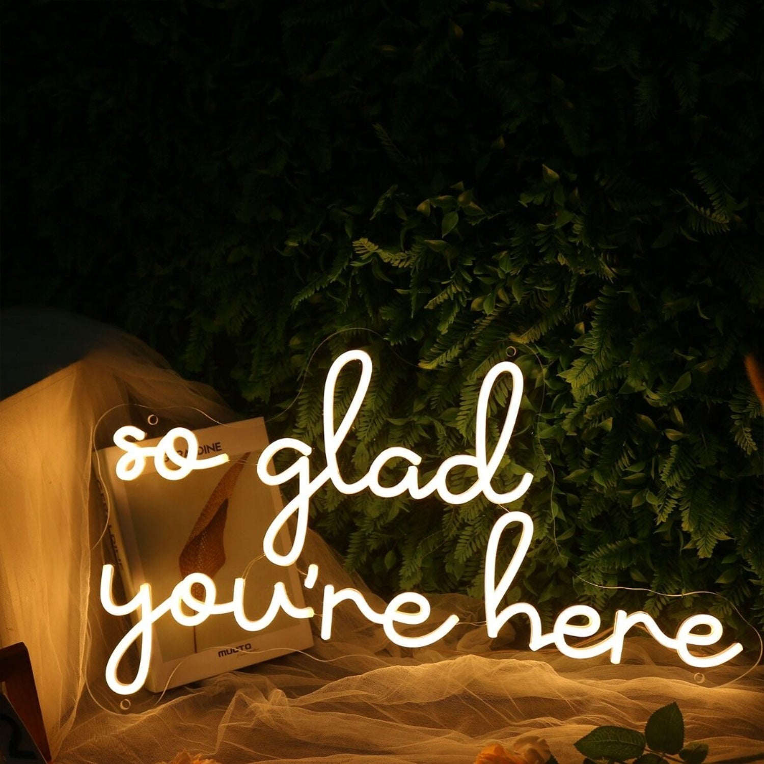 So Glad You Are Here Yellow Led Neon Sign - Shineneon
