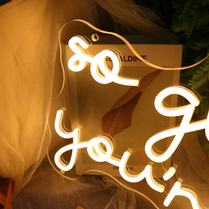 So Glad You Are Here Yellow Led Neon Sign - Shineneon