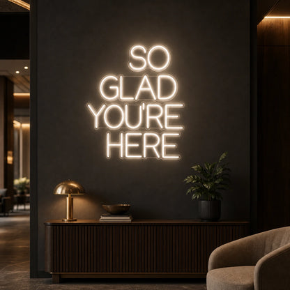 So Glad You Re Here LED Neon Sign Garage Man Cave Neon Sign high-converting product image