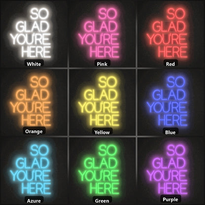 So Glad You Re Here LED Neon Sign Garage Man Cave Neon Sign color grid