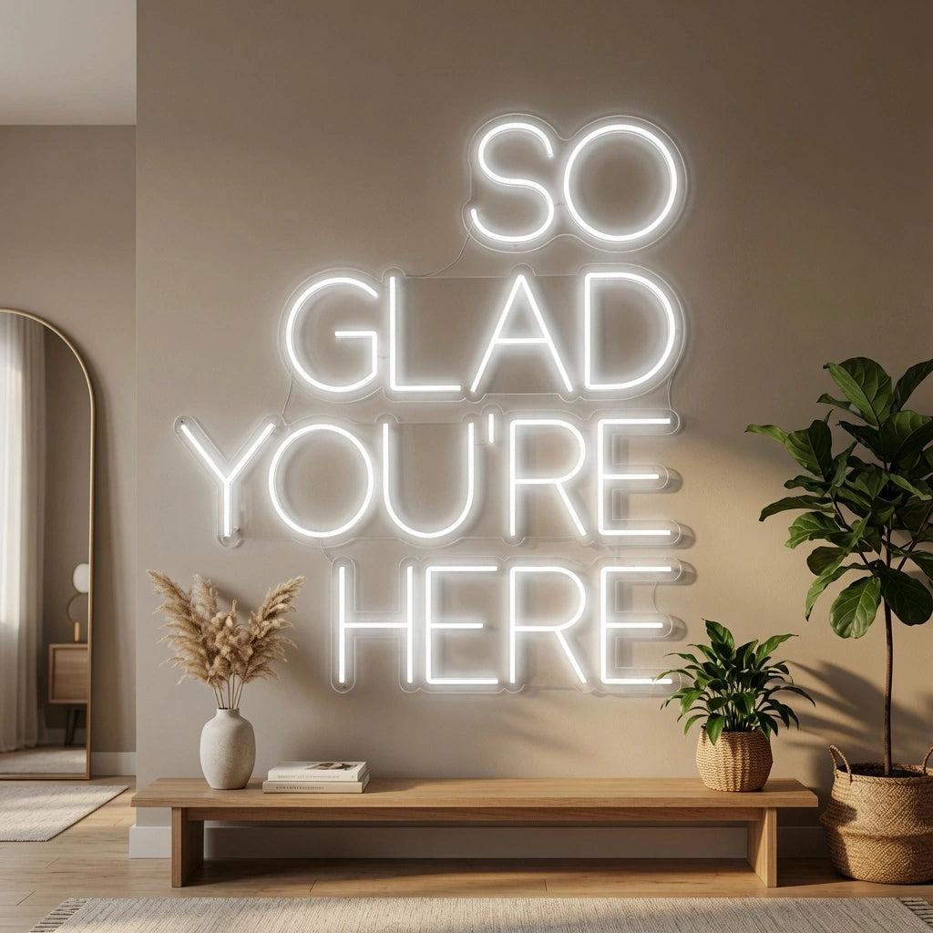 So Glad You're Here LED Neon Sign - 02 High-Converting Product Image