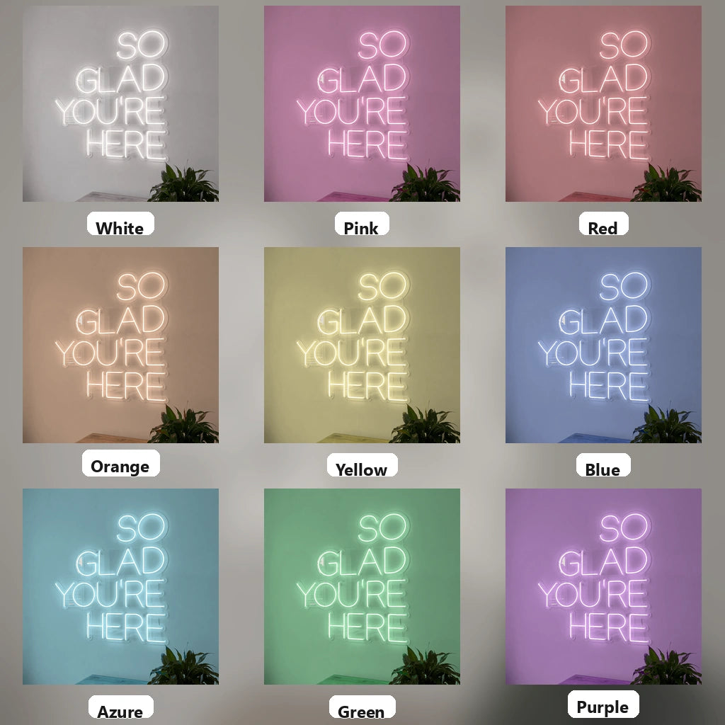 So Glad You're Here LED Neon Sign - 05 Color Grid