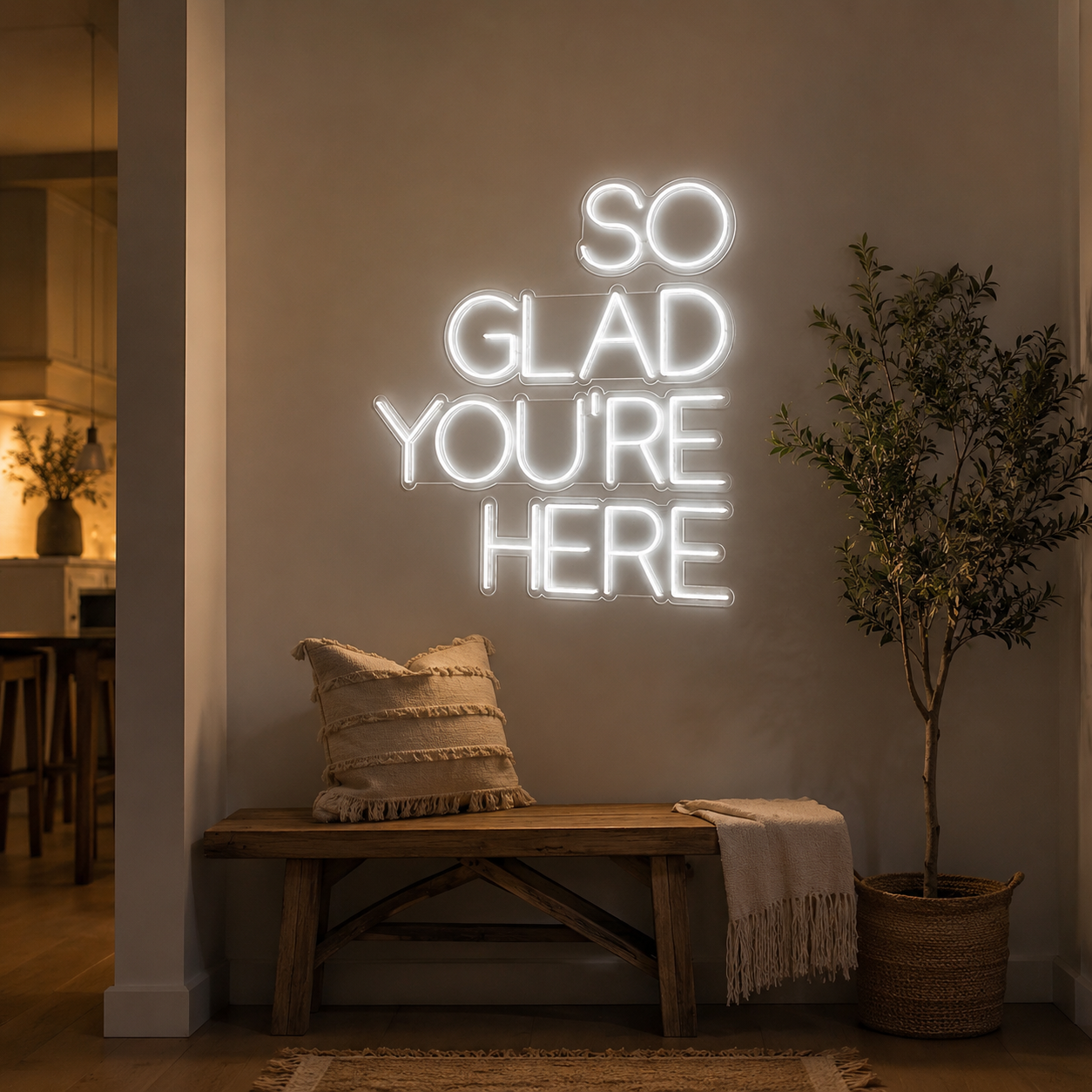 So Glad You're Here LED Neon Sign Wall Decor - 02 High-Converting Product Image
