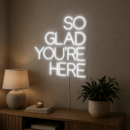 So Glad You're Here LED Neon Sign Wall Decor - Shineneon