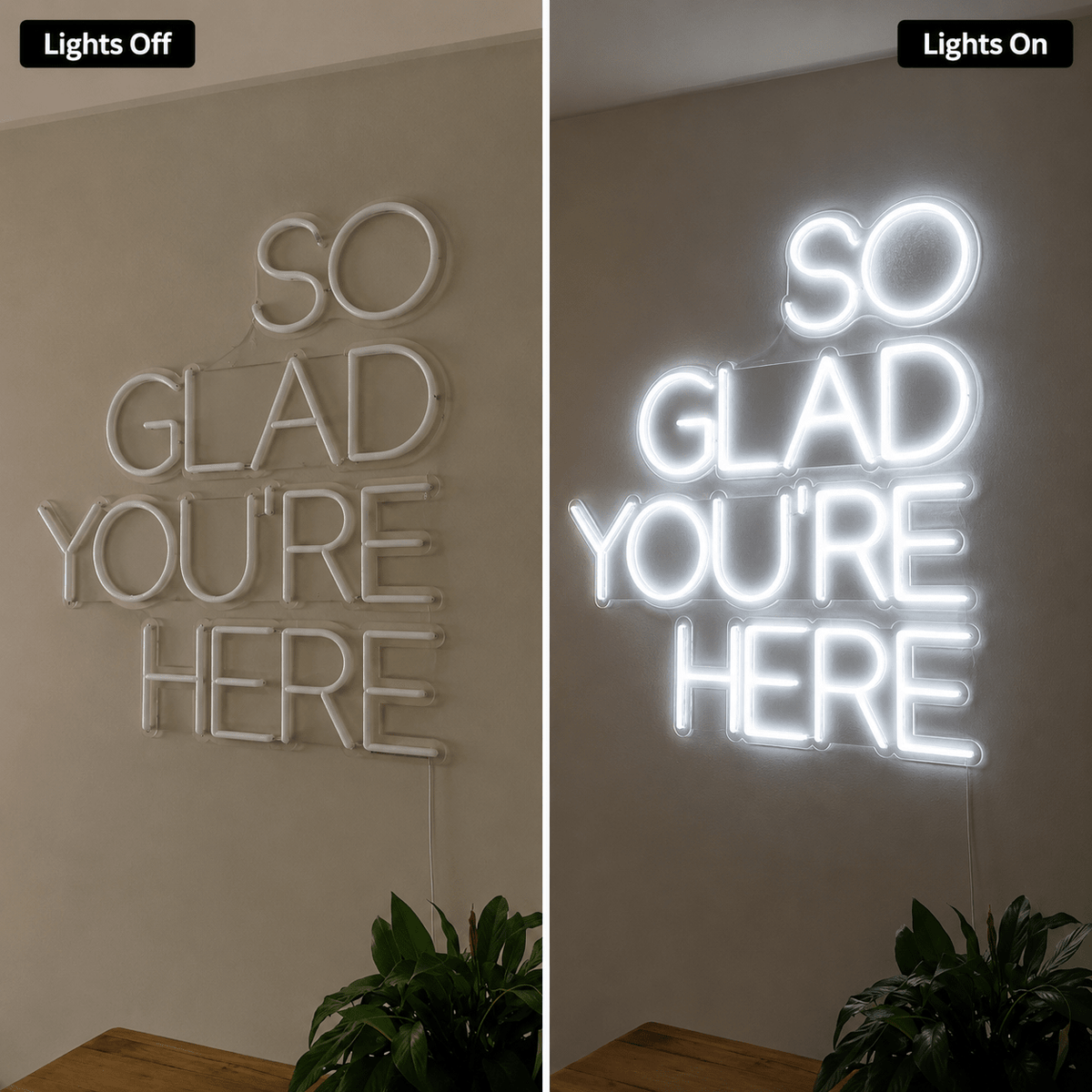 So Glad You're Here LED Neon Sign Wall Decor - Shineneon