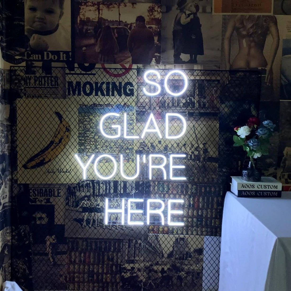 So Glad Youre Here Led Sign Business Neon Signs Wall Art - Shineneon