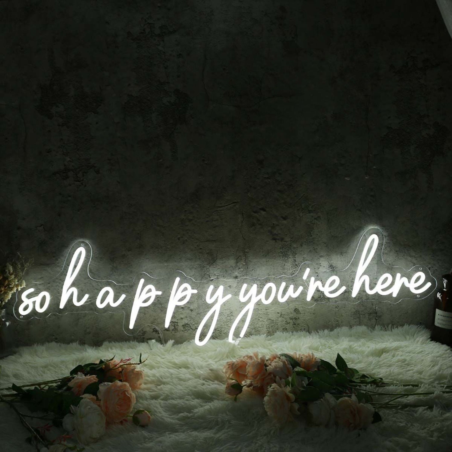 So Happy You Are Here White Led Neon Sign - Shineneon