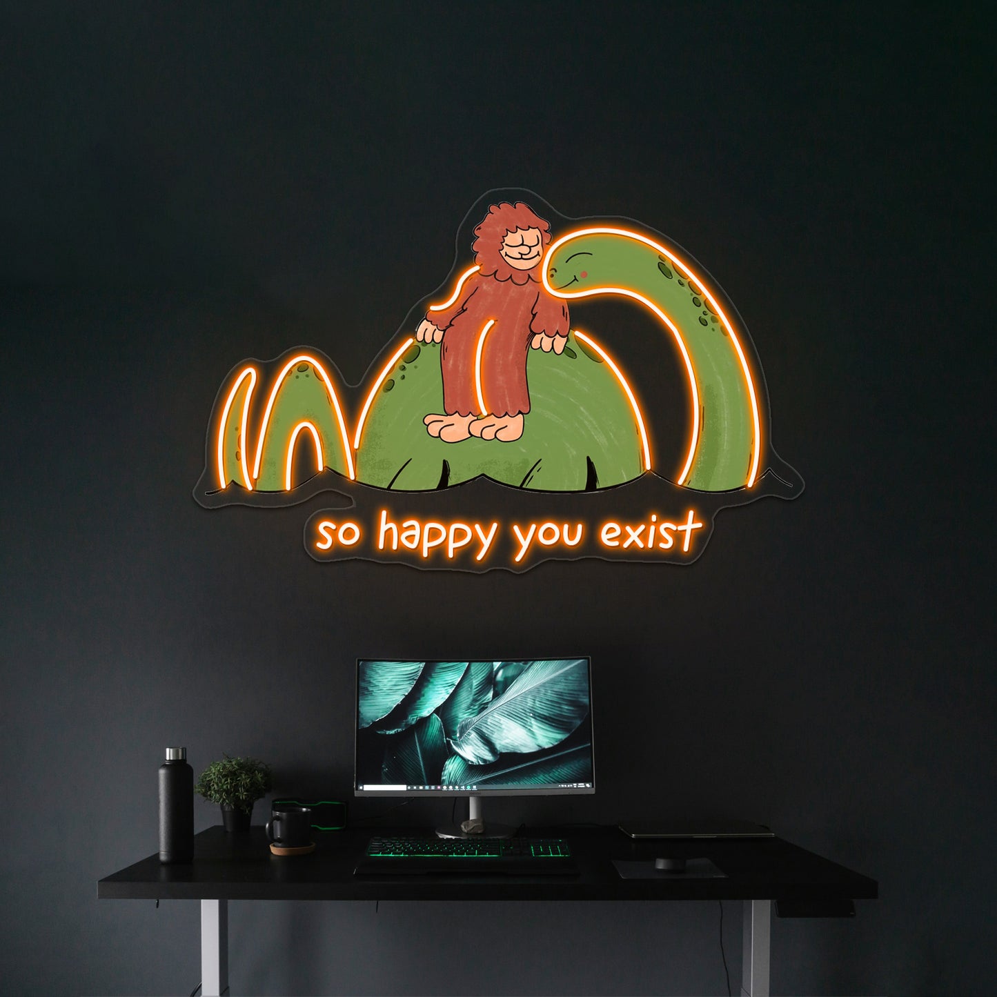 So Happy You Exist Cryptid Artwork Aesthetic Neon Signs