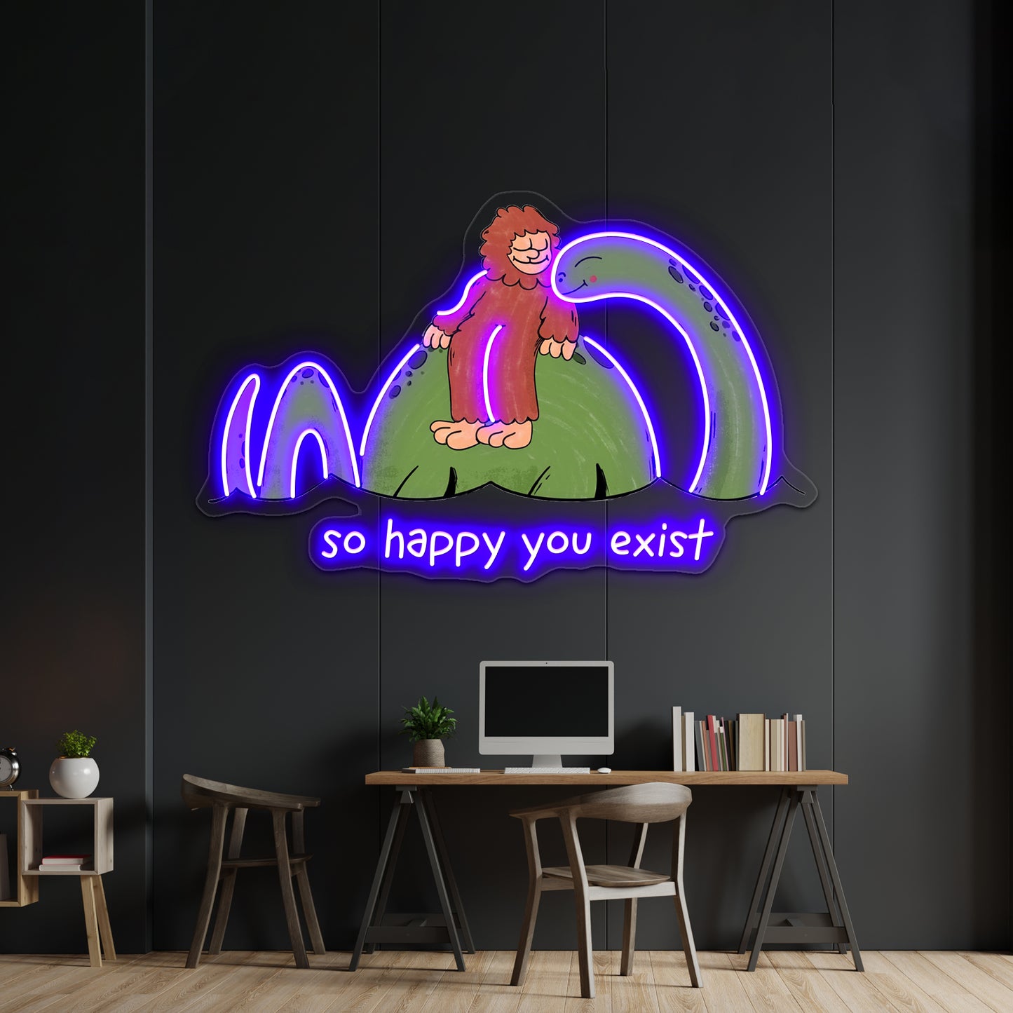 So Happy You Exist Cryptid Artwork Aesthetic Neon Signs