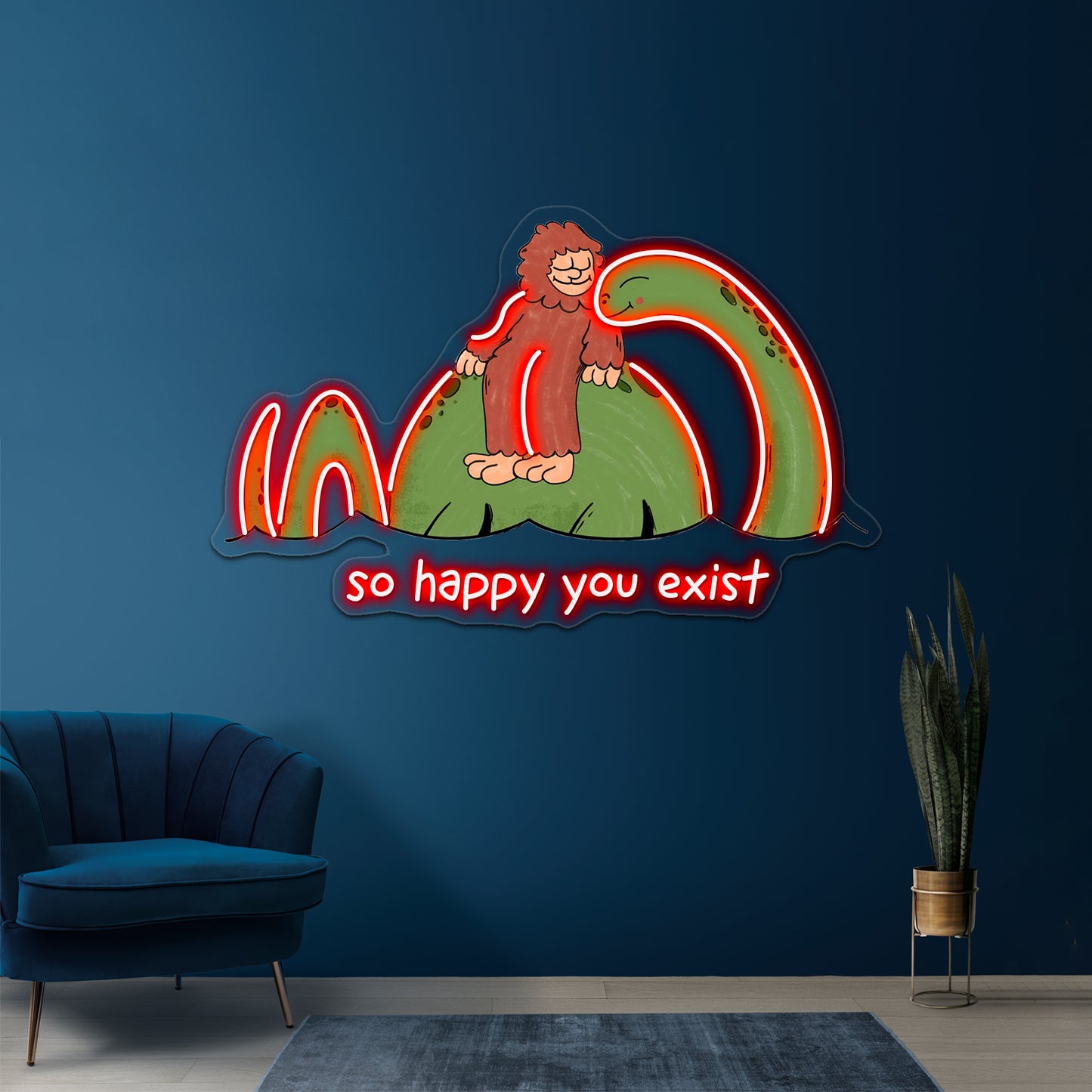 So Happy You Exist Cryptid Artwork Aesthetic Neon Signs