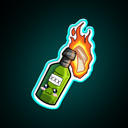 So Kowaii Molotov Cocktail Bar Decor Led Neon Sign Rgb Color - Size and dimension reference