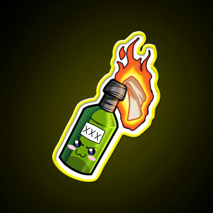 So Kowaii Molotov Cocktail Bar Decor Led Neon Sign Rgb Color - Custom LED neon sign front view