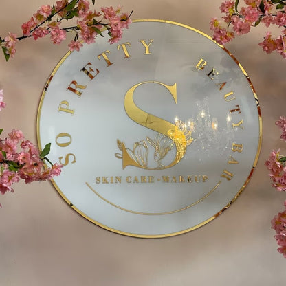So Pretty Skin Care Salon Acrylic Business Logo Sign - Shineneon
