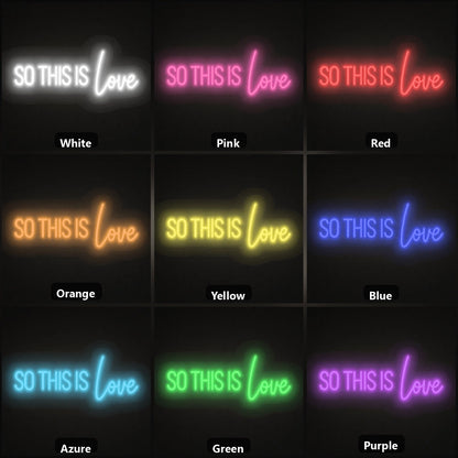 So This Is Love LED Neon Sign Man Cave Neon Sign color grid