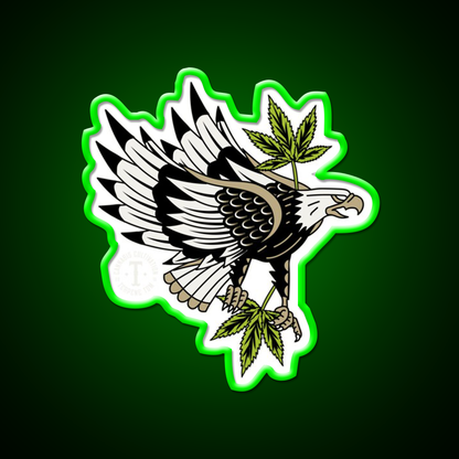 Soar For It Hemp Inspired Green Leaf Led Neon Sign Rgb Color - LED neon sign view 8