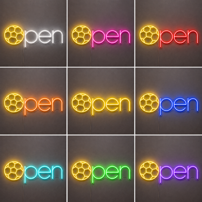 Soccer Ball Athletic Room LED Neon Sign color grid
