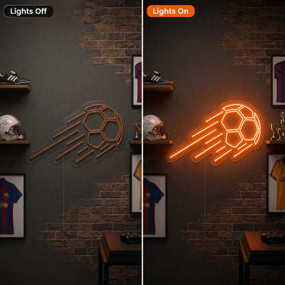Soccer Ball Bar Neon Sign LED Neon Sign day and night comparison