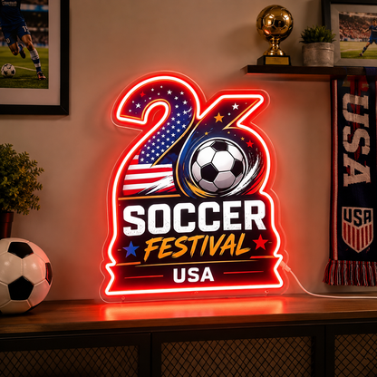 Soccer Ball Bright Wall LED Neon Sign main product image