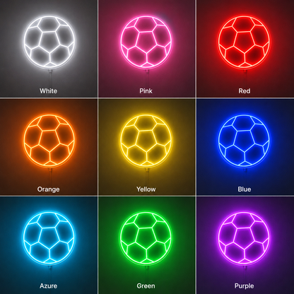 Soccer Ball Field Wall LED Neon Sign color grid