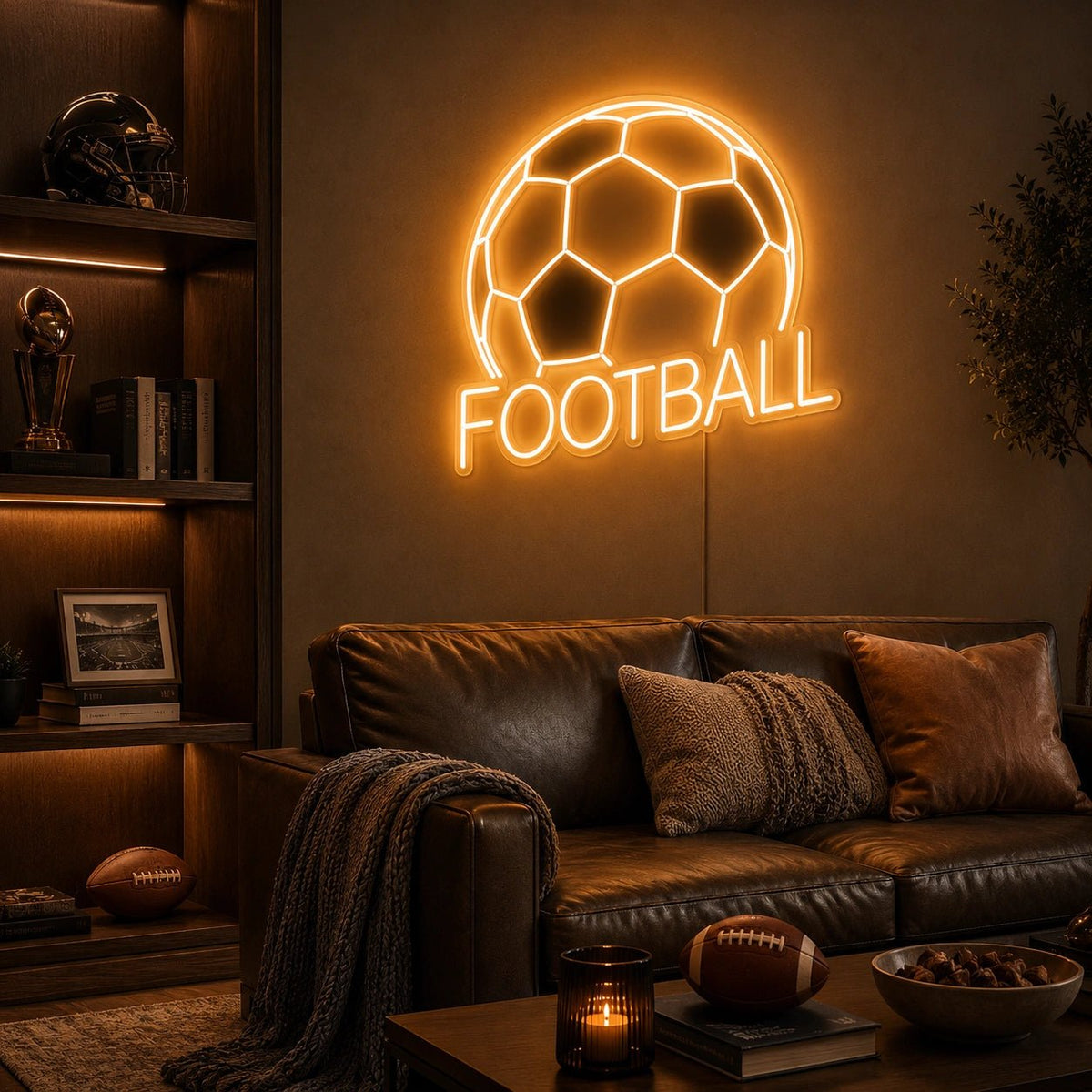 Soccer Ball Football Text LED Neon Sign - Shineneon