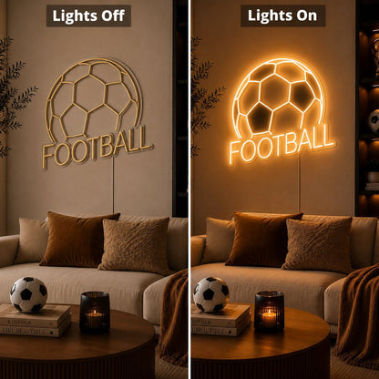 Soccer Ball Football Text LED Neon Sign - Shineneon