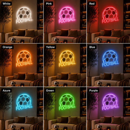 Soccer Ball Football Text LED Neon Sign - Shineneon