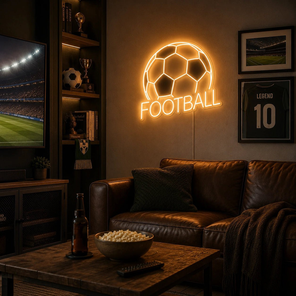 Soccer Ball Football Text LED Neon Sign - Shineneon