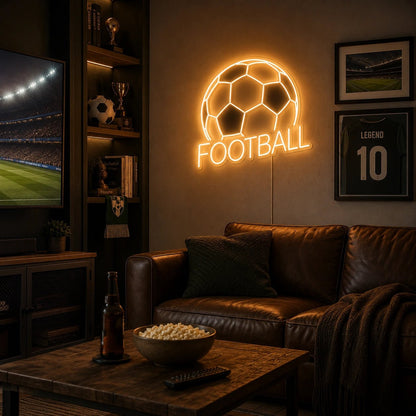 Soccer Ball Football Text LED Neon Sign - Shineneon