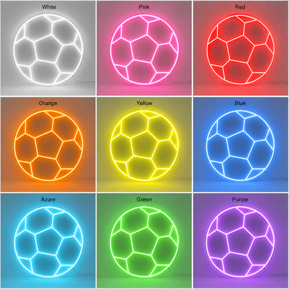 Soccer Ball Goal Wall LED Neon Sign color grid