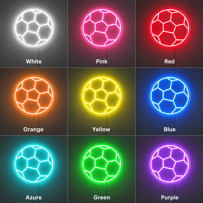 Soccer Ball Kids Room LED Neon Sign color grid